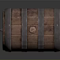Classic Wooden Barrel With Metal Hoops Wooden Legs And Lid