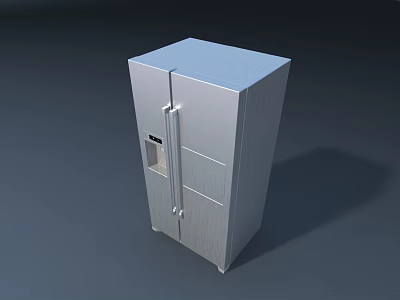 Modern Silver Double Door Refrigerator with Sleek Exterior and Spacious Storage Design 3d model