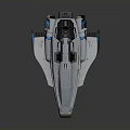 Futuristic Cosmic Spaceship With Sleek White Exterior And Blue Neon Lights For Aerospace Exploration