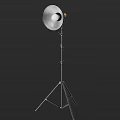 Modern Floor Lamp With Metal Tripod Base And Silver Adjustable Lampshade
