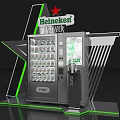 Heineken Silver Vending Machine Display With Star Shaped Structure And Green Accent 3d model