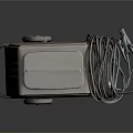Old Metal Wheeled Industrial Equipment With Coiled Cables And Top Panel