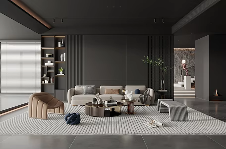 modern living room 3d model