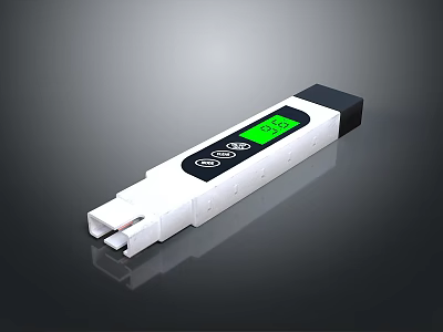 Portable Home Water Quality Tester With Green Digital Display And Button Control 3d model