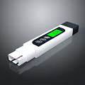 Portable Home Water Quality Tester With Green Digital Display And Button Control 3d model