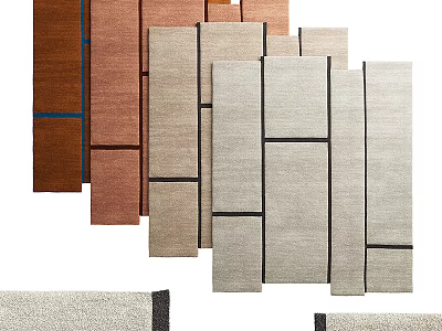Square Rugs With Geometric Patterns And Various Colors 3d model