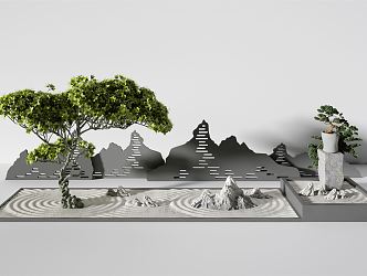 New Chinese landscape sketch 3d model