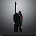 Tactical Weapon Communication Device With Black Handheld Design Antenna And Red Button 3d model