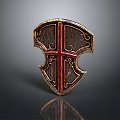 Medieval Shield Ancient Shield Defensive Weapon Ancient Shield Iron Shield Protective Shield Wooden Shield 3d model