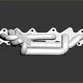 Industrial Equipment White Metal Pipe Structure With Curved Tubes And Flange Connections