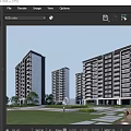 Modern Residential Building Exterior With Multiple Towers Green Lawn and Leisure Area