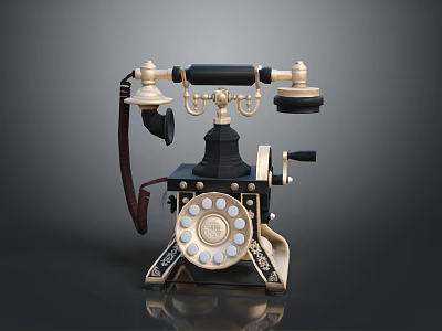 Vintage Rotary Dial Telephone Classic Design As Retro Digital Communication Device 3d model