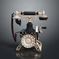 Vintage Rotary Dial Telephone Classic Design As Retro Digital Communication Device