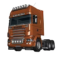 Orange SCANIA Heavy Duty Truck With Roof Lights Front Headlights And Spacious Cab