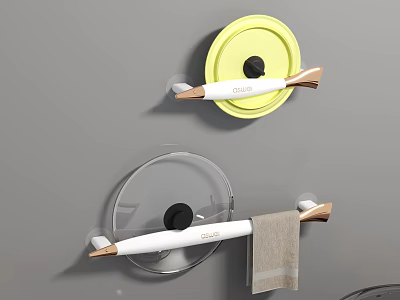 Modern Wall Mounted Bathroom Cabinet Rack With Towel Holder And Storage Shelves 3d model