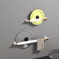 Modern Wall Mounted Bathroom Cabinet Rack With Towel Holder And Storage Shelves