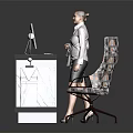 Elegant Modern Reception Desk Furniture With Marble Surface Computer And Stylish Interior Design