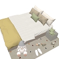 Modern Tatami Bed Carpet Children's Toy Ornaments 3d model