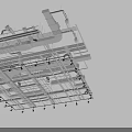 Structural Suspended Ceiling System With Metal Frames And Lighting Fixtures
