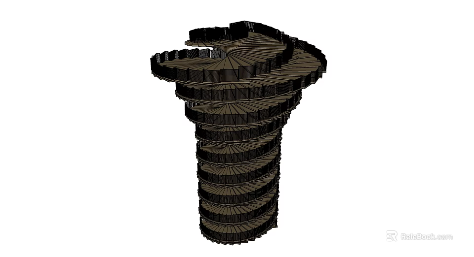 Unique Spiral Tower Design With Layered Platforms And Architectural Structure 3d model 