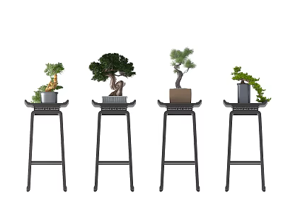 New Chinese Bonsai Pine Potting Combination 3d model New Chinese Bonsai Pine Potting Combination 3d model