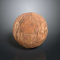 Handcrafted Wooden Stone Sphere With Natural Textured Surface And Decorative Sculpture Design