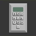 Modern White Computer Calculator Featuring Green Display Screen Numeric Keys and Functional Design 3d model