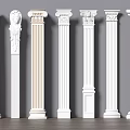 European Roman Column Gypsum Column Decorative Column 3d model