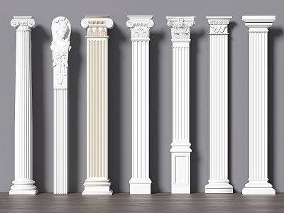 European Roman Column Gypsum Column Decorative Column 3d model