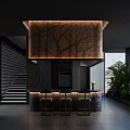 Modern Clubhouse Interior With Bar Stools And Artistic Lighting