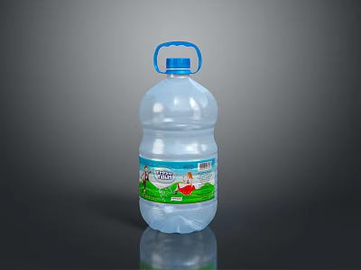 Viva Drinking Water In Large Transparent Plastic Bottle With Blue Cap For Household Use 3d model