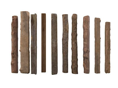 Various Natural Stone And Wood Textured Decorative Pieces For Decor 3d model