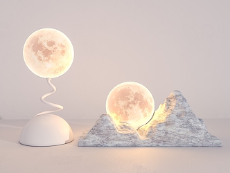 lunar table lamp 3d model