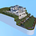 Classical Detached Villa With Arched Windows Lush Lawns And Surrounding Trees