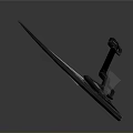 Mythical Metal Scythe Weapon With Curved Blade And Decorative Long Handle