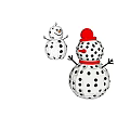 Snowman Dolls With White Bodies Black Spots Orange Noses Red Hats And Red Scarves