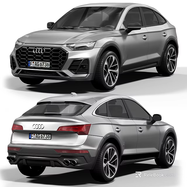 Sporty Audi SUV Exterior Design With Front Face And Rear End Features 3d model 