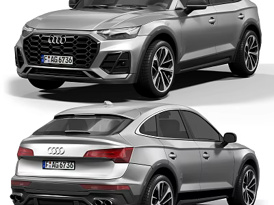 Sporty Audi SUV Exterior Design With Front Face And Rear End Features 3d model