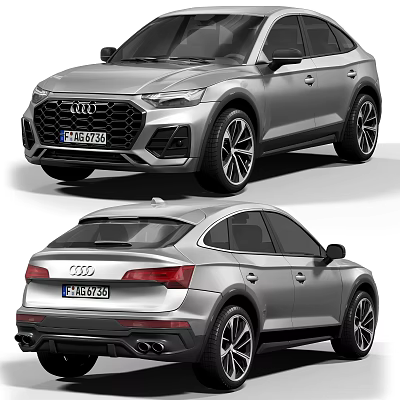 Sporty Audi SUV Exterior Design With Front Face And Rear End Features 3d model