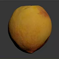 Fresh Ripe Yellow And Red Peach On Dark Background With Juicy Texture