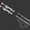 Multiple Modern Military Missiles Mounted on Launchers Defense Weapon System