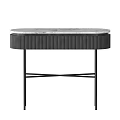 Modern Console Table With Marble Top And Black Ribbed Frame Crossed Legs 3d model