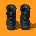 Stylish Modern Black High Top Boots With Structured Upper And Laces