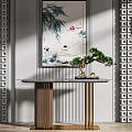 Modern End Desk 3d model