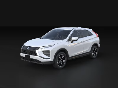 White Mitsubishi SUV with Modern Sleek Design and Black Alloy Wheels 3d model