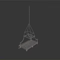 Modern Metal Swing Chair With Chain Suspension Grid Seat And Minimalist Design