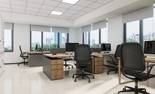 Office Financial Office File Cabinet Office Desk and Chair 3d model