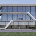 Modern Office Building Multi-storey Office Building Industrial Park Office Building Administrative Office Building Horizontal Line 3d model