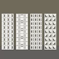 Modern White Room Dividers With Geometric Cutout Patterns For Interior Decor 3d model
