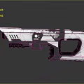 Futuristic Sci Fi Gun With Metallic Finish And Ergonomic Grip Structure